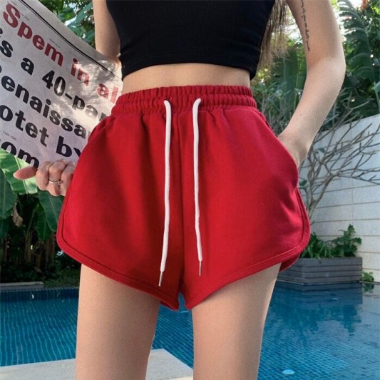 高腰百搭阔腿休闲短裤